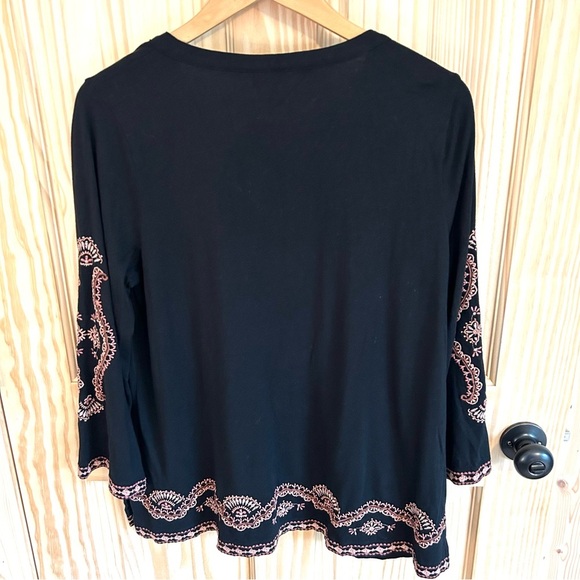 J. Jill Embroidered Bell Sleeve Top. Size Medium. - Picture 10 of 13